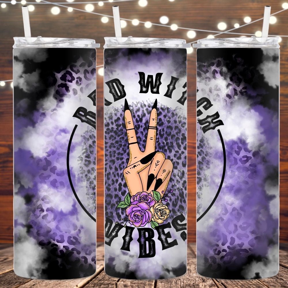 Bad Witch Vibes metal skinny tumbler